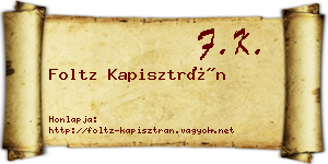 Foltz Kapisztrán névjegykártya